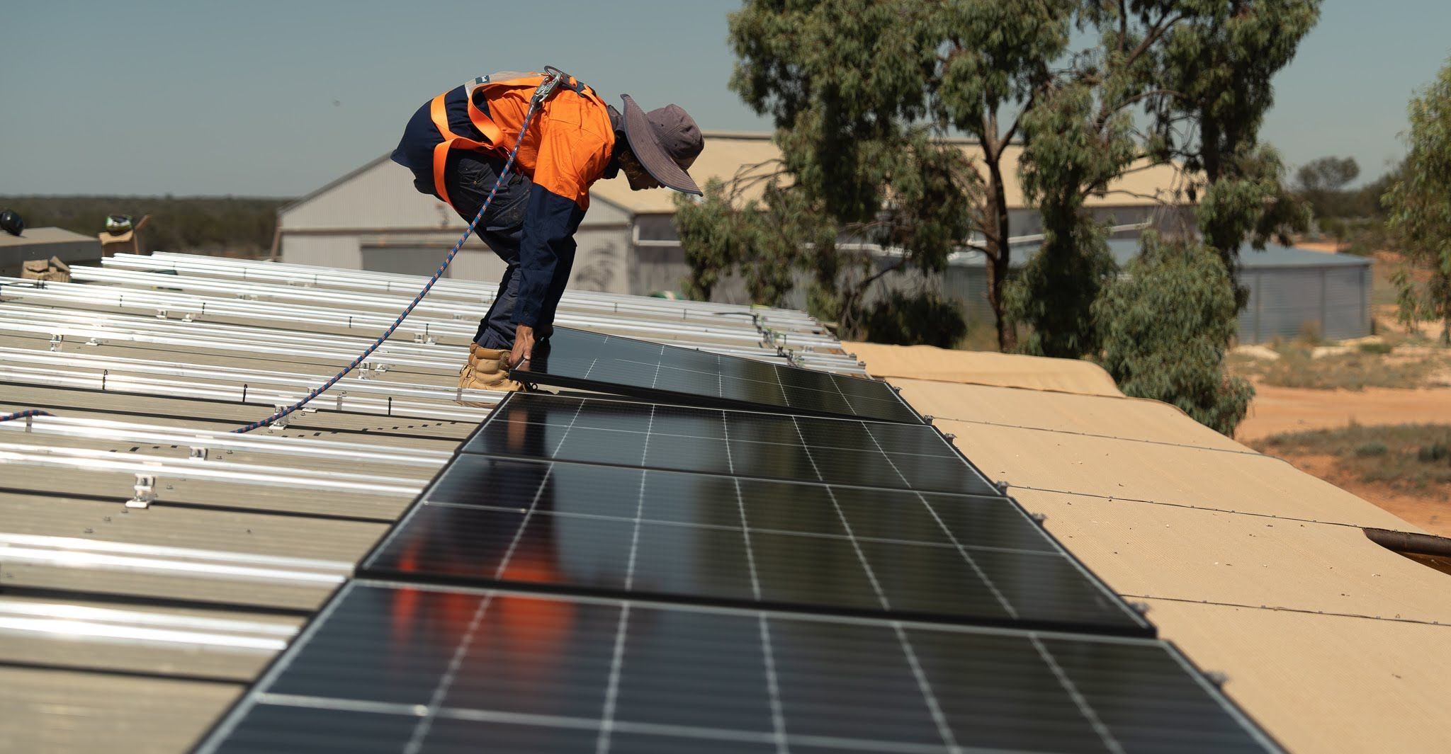 laying solar panels