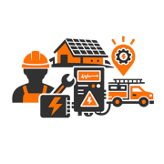 icon orange and black for install of solar
