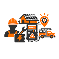 icon orange and black for install