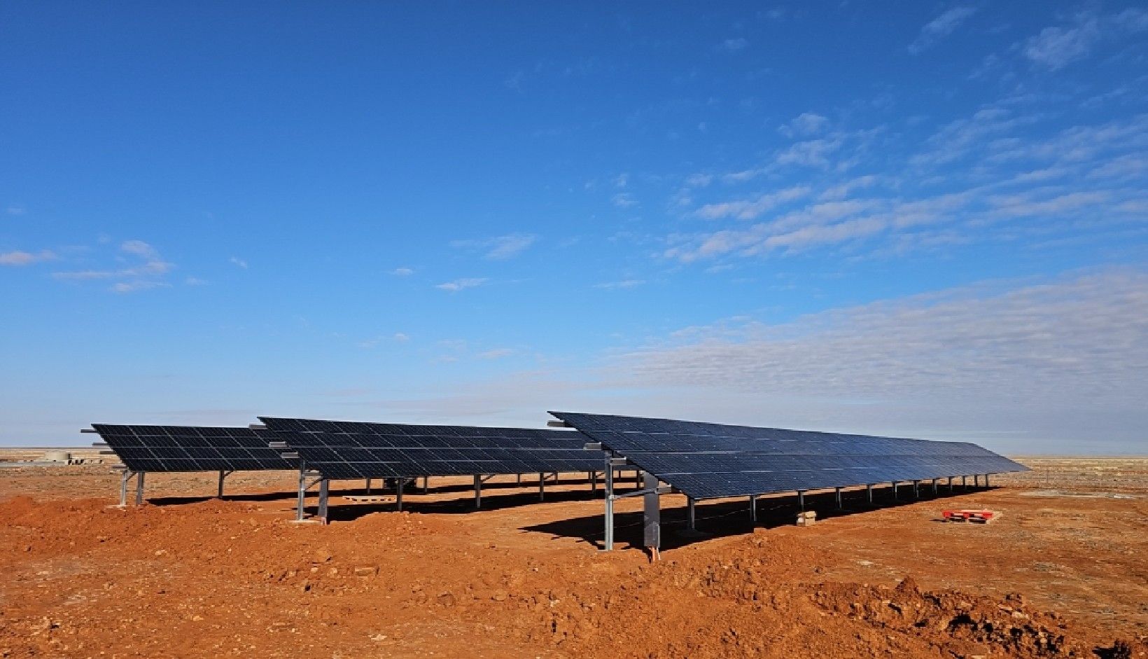 ground mount solar panel array for a remote area power system at cordillo downs station south australia