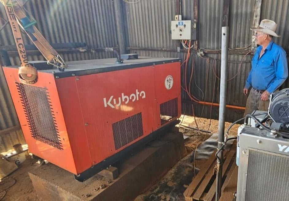 Existing diesel generator at a farm power installation