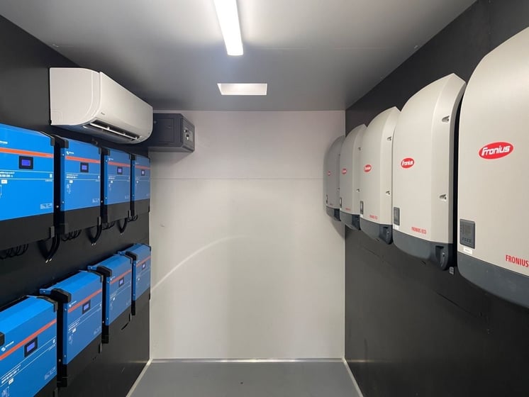 Equipment inside a MyEnergy-built containerised power system at William Creek