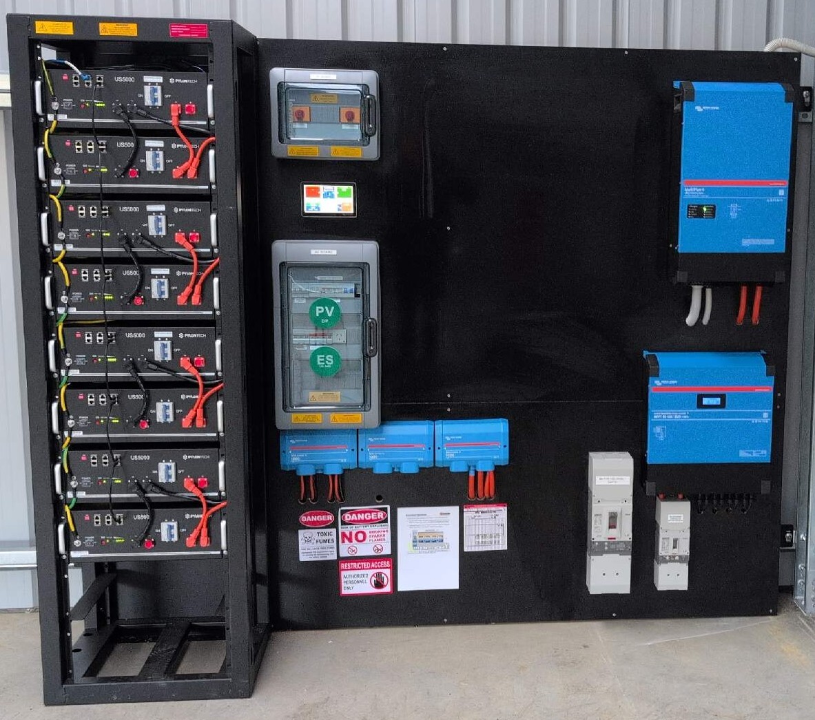 Off Grid Power System in the Mount Lofty Ranges, South Australia.