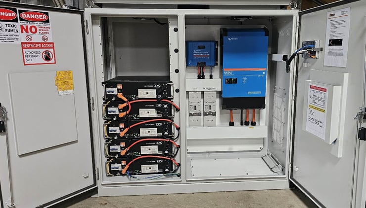 A Tailored Off-grid Power System Built In A Vermin & Weather-proof Cabinet. 