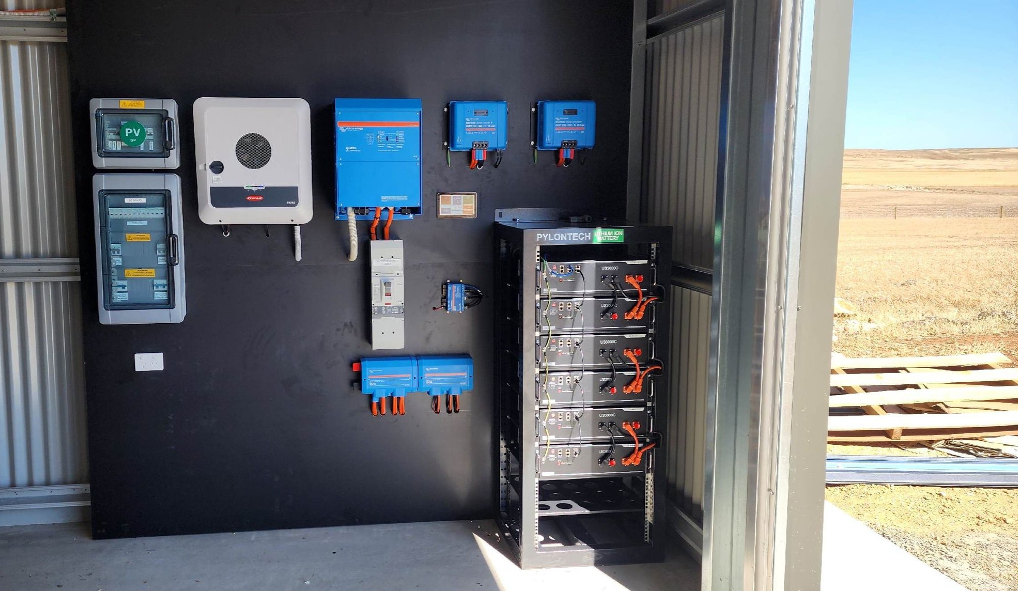 Off-grid Solar System Featuring Victron, Fronius & Pylontech Components. Langhorne Creek SA.