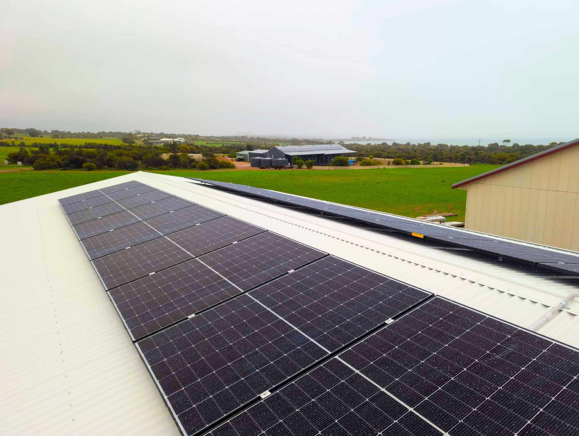 off grid solar system - roof mount solar panel array