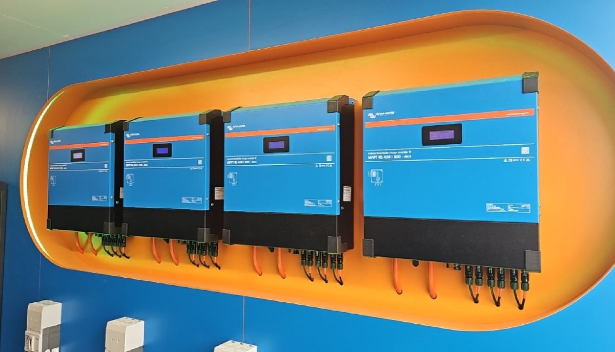Victron inverter equipment installed in an off-grid power system