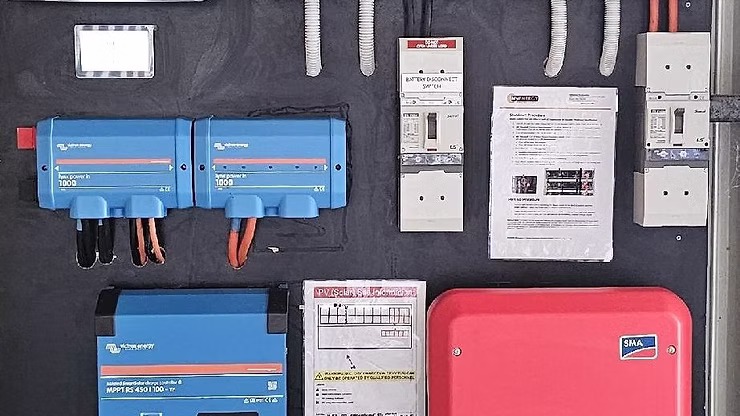 Off Grid Solar System Featuring Victron & Sunny Boy Components
