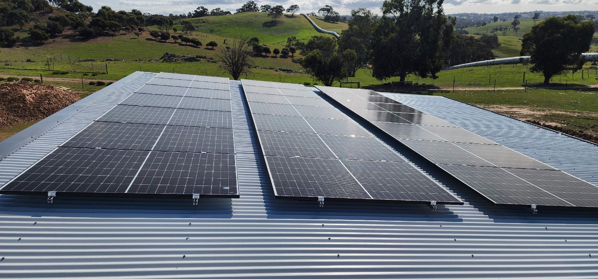 Roof Mounted Solar Panel Array