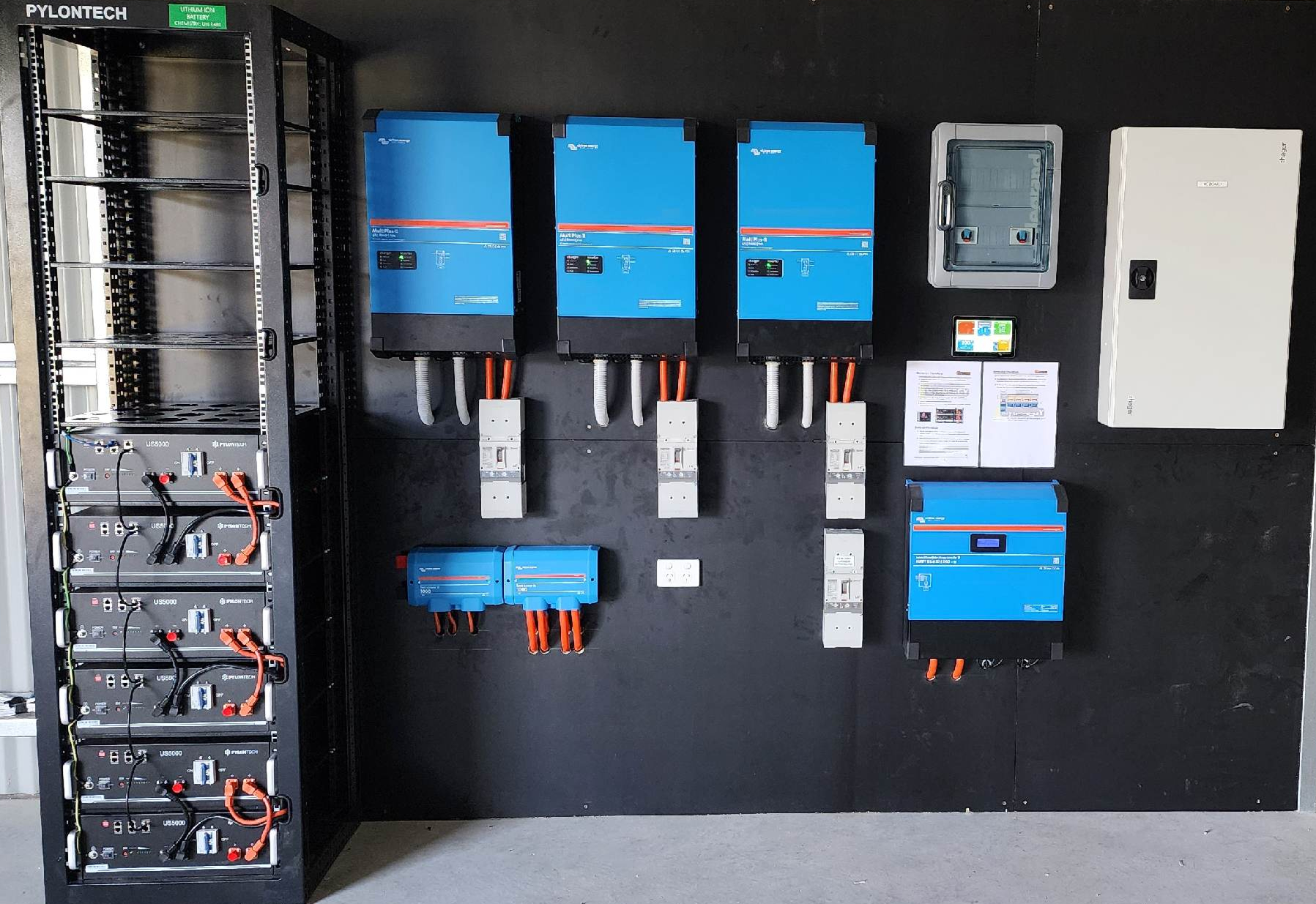 Three-Phase Off-grid Power System; Featuring Victron and Pylontech Components.