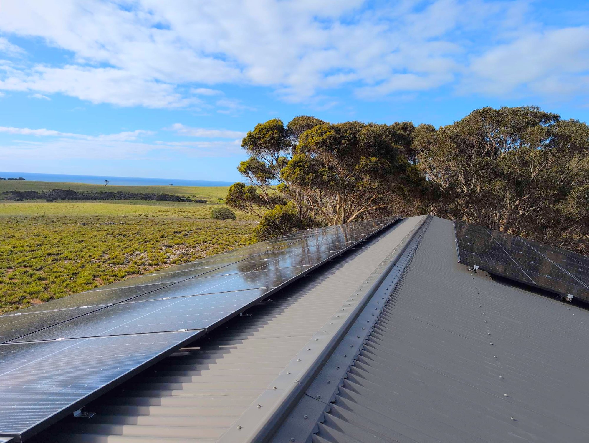 off grid solar panel array kangaroo island south australia