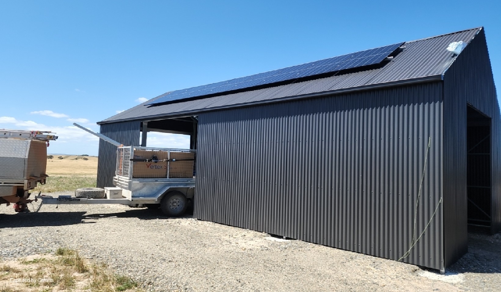 Off grid roof mount solar panel array