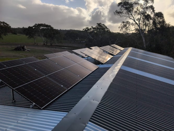 Off Grid Power System - JA Solar Panels Mounted With Schletter Roof Mounting System
