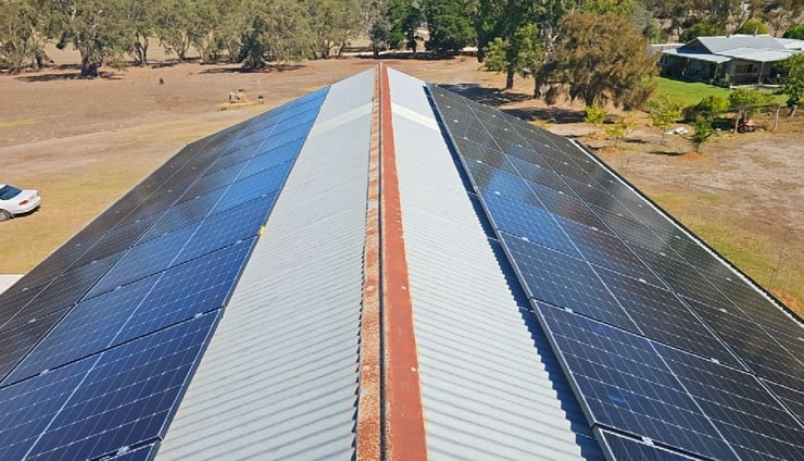 Off-grid Power - Roof Mounted Solar Panel Array