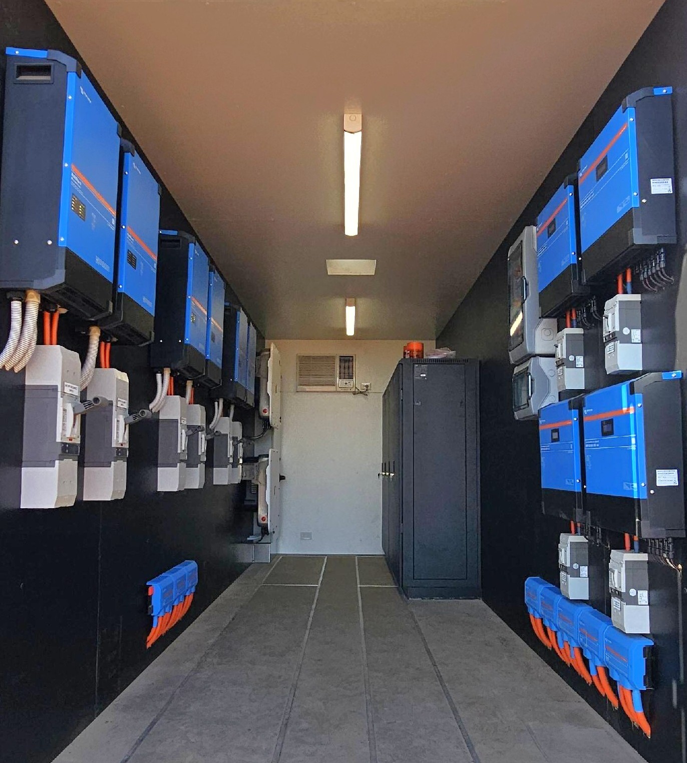 off grid power system in a shipping container