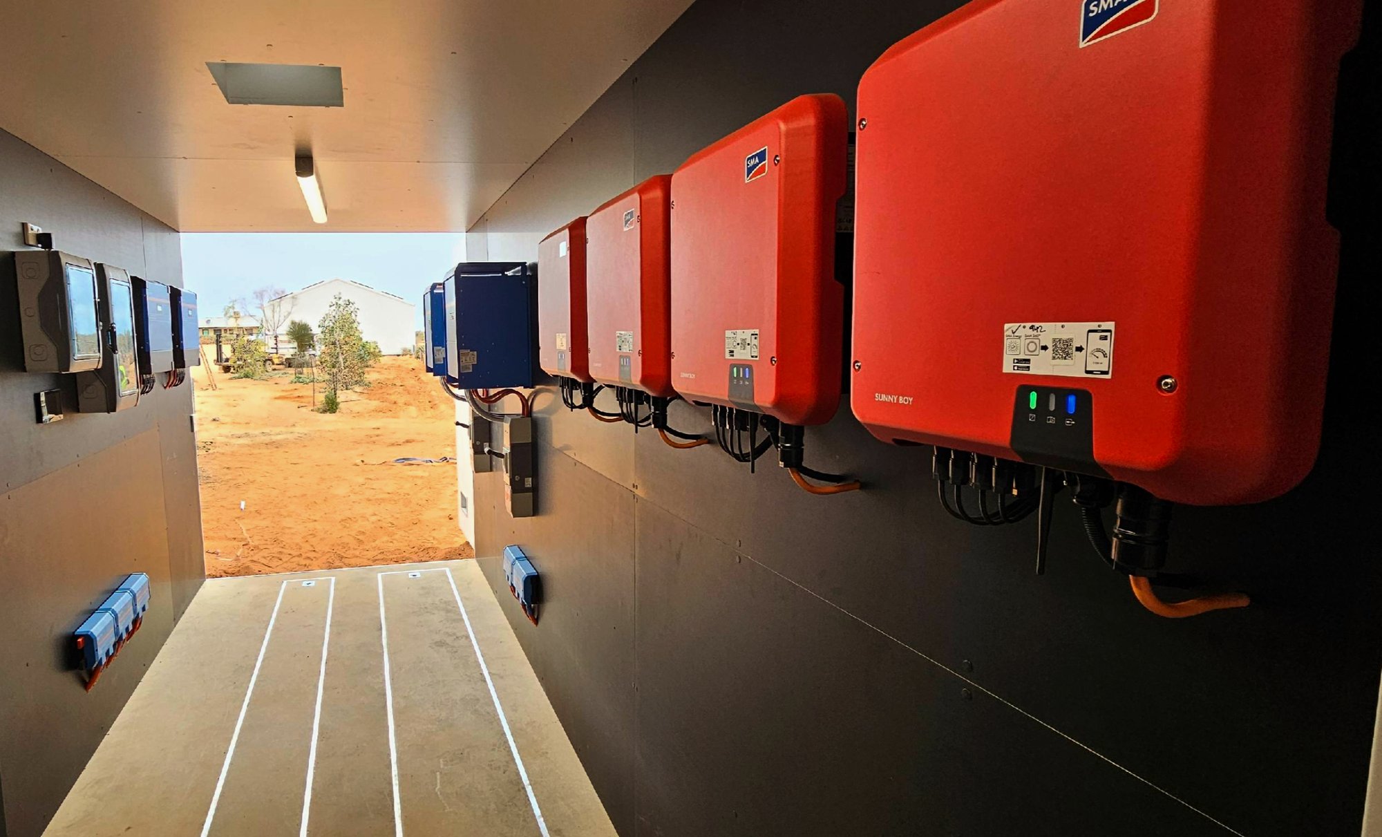 Off Grid Power System Housed in an Air Conditioned Shipping Container