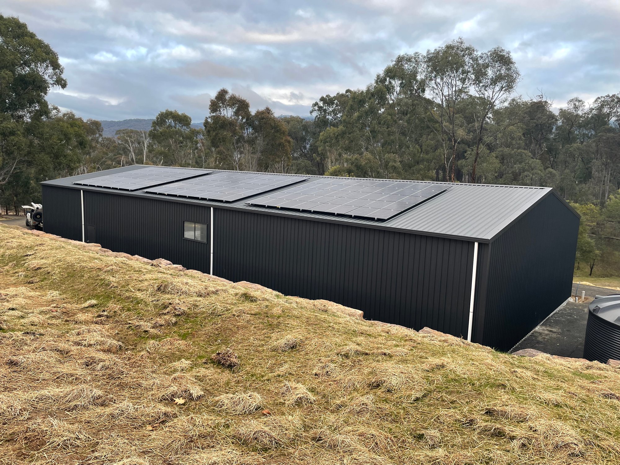 Solar Panel Roof Array on Shed