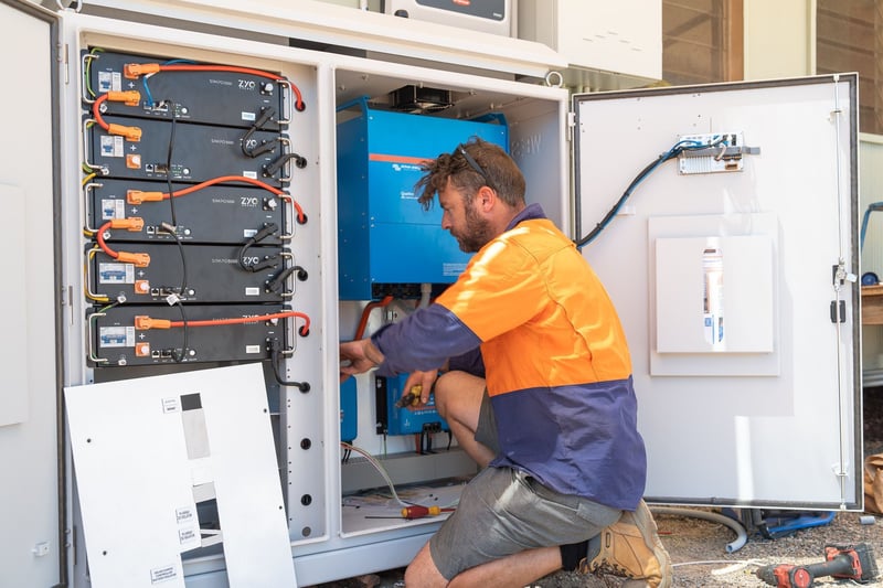 Off-grid power cabinet installation