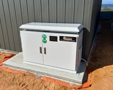 off grid power system built in cabinet weeroona island south australia
