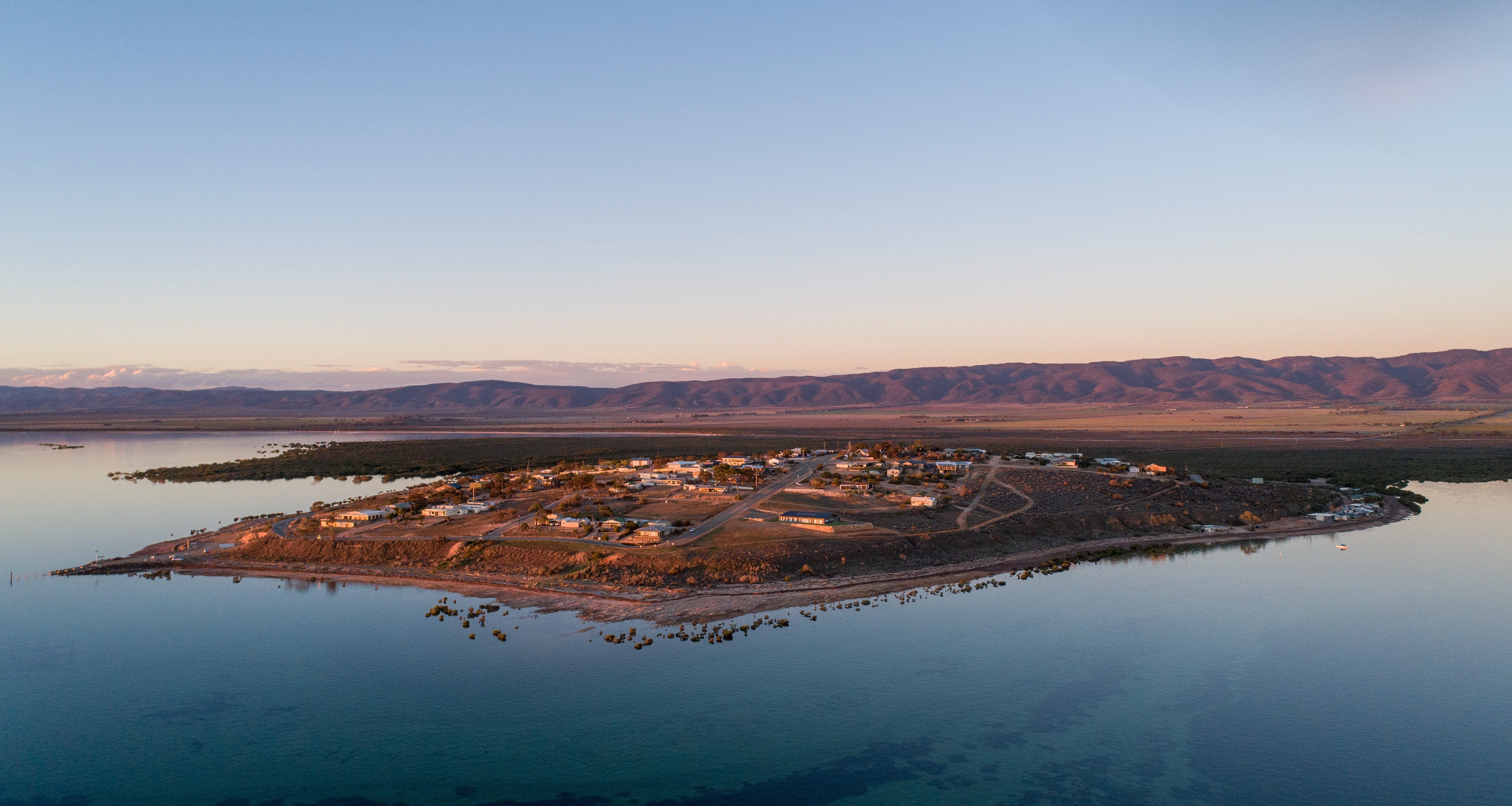 delivering off grid power to weeroona island south australia aerial shot