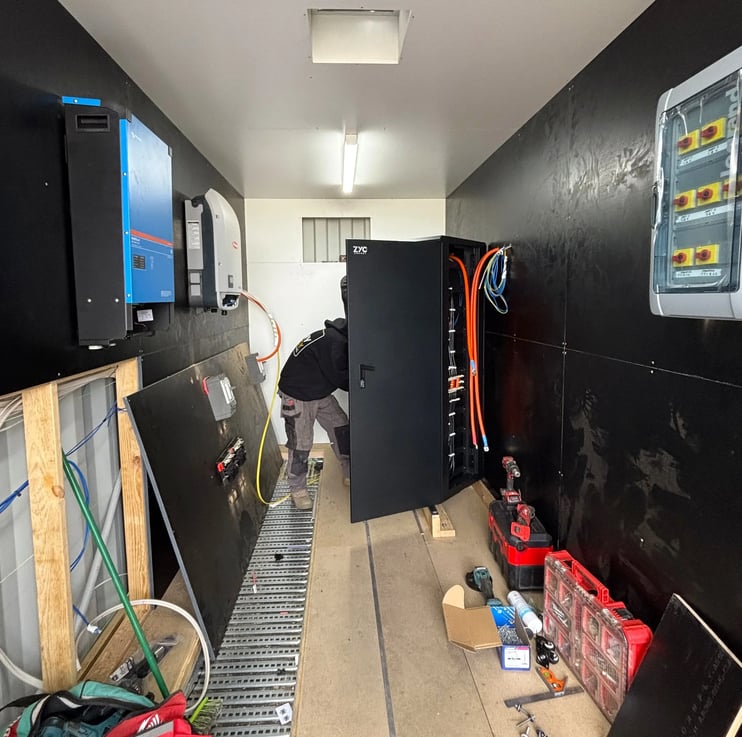 containerised power system battery installation