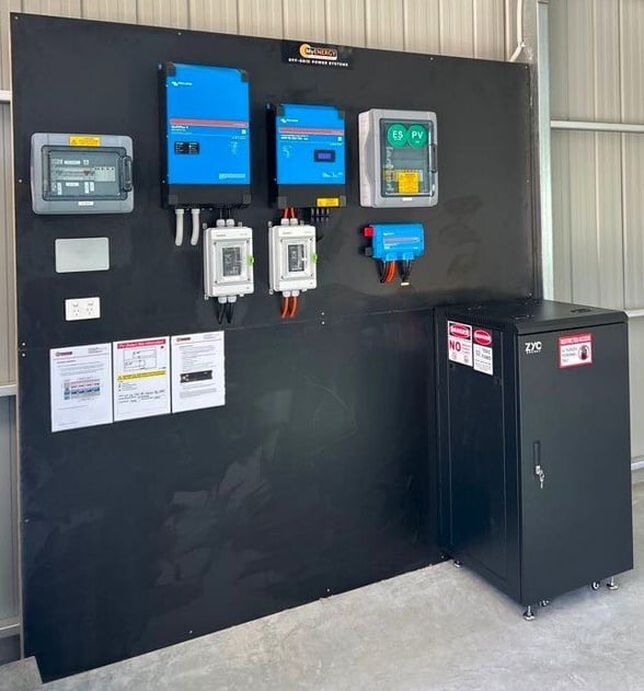 off-grid power system  featuring victron energy and zyc energy nepean bay kangaroo island south australia