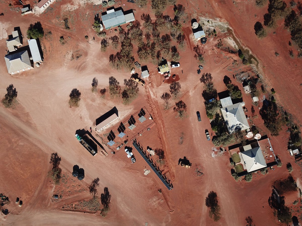 Aerial view of a MyEnergy agricultural solar installation