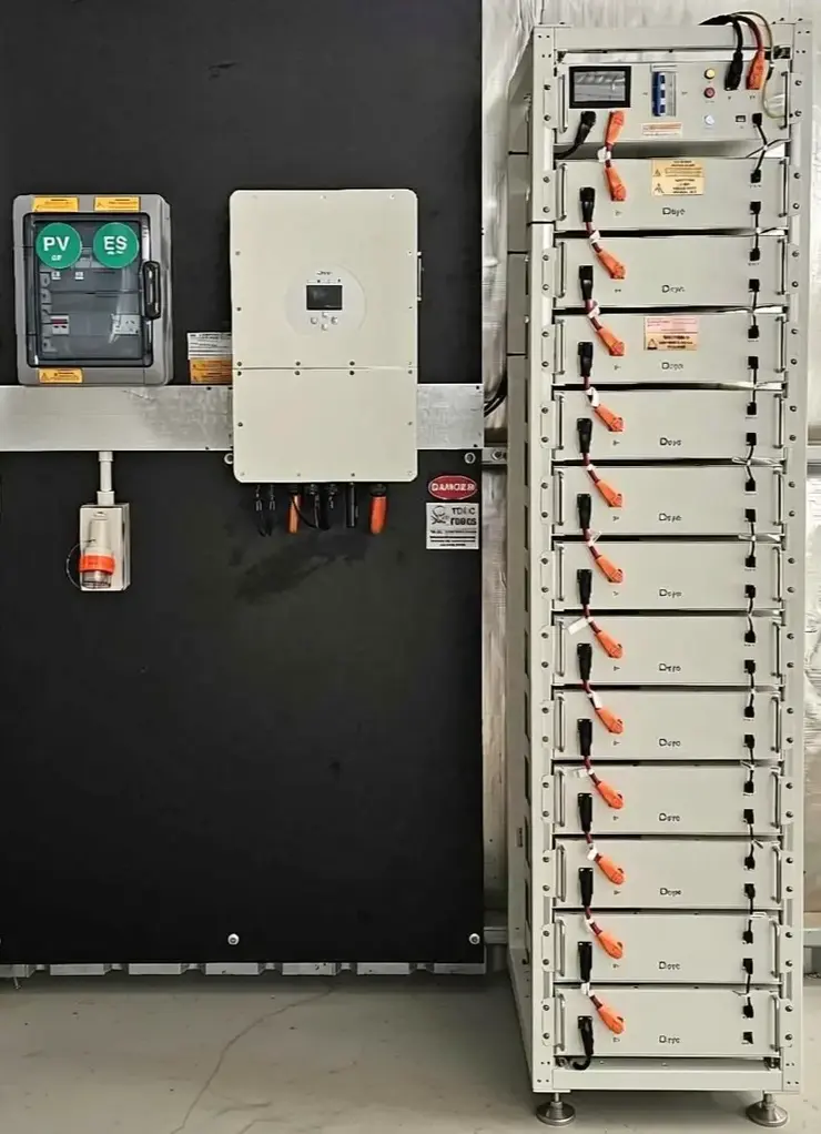 industrial off grid power system verran south australia featuring deye inverter and batteries