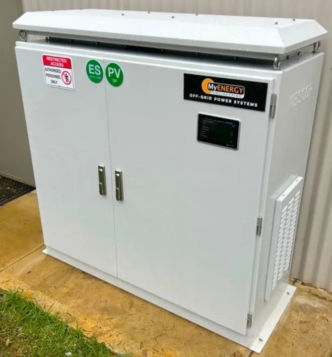 off-grid solar power cabinet at willunga hill south australia